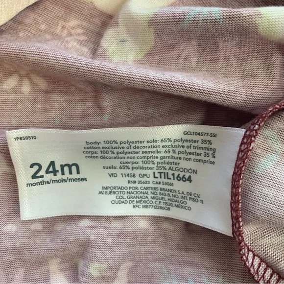 Carter's Kids Pajama Set - Pink, Orange, and Purple - Picture 4 of 13